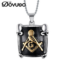 DOYUBO Punk Style Men's 316L Stainless Steel Retangle Pendant Necklaces With 50cm Chains Vintage Male New Fashion Jewelry DC018 2024 - buy cheap