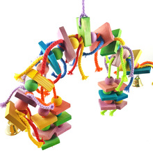 Brinquedo colorido de papagaio, brinquedos para aves, produtos para animais de estimação, 28*8*32cm 2024 - compre barato