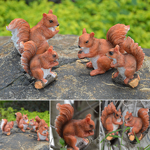 2Pcs/set Resin Squirrel Sculpture Ornaments Collectible Outdoor Home Garden Decor Resin Squirrel Sculpture 2024 - buy cheap