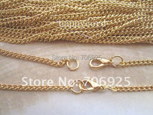 Free shipping Wholesale Retail  Plated gold 70cm x 3mm Chain with lobster clasp 50pcs/lot 2024 - buy cheap