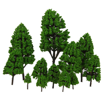 12 шт тополя модель светло-зеленые листья 2,5-16 см 1: 500-1:50 2024 - купить недорого