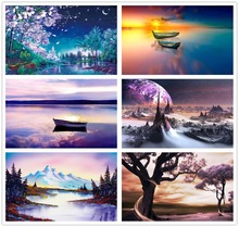 % 5d full landscape tree plant flowers Diamond Painting Cross Stitch Wall Decor Diamond Embroidery Rhinestone Mosaic Home Decor 2024 - buy cheap