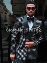 Blazer padrinho de alta qualidade com lapela dupla-breasted, ternos masculinos de casamento/formatura (jaqueta + calça + gravata) a135 2024 - compre barato