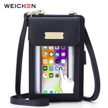 WEICHEN Transparent Touchable Cell Phone Pocket Shoulder Bags For Women Ladies Small Crossbody Bag Female Mini Messenger Bag 2024 - купить недорого