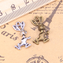 96pcs Jewelry Charms happiness rabbit 19x11mm Antique Silver Plated Pendants Making DIY Handmade Tibetan Silver Jewelry 2024 - buy cheap