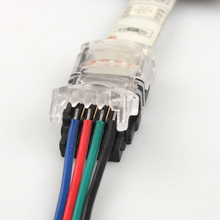 4pin 10mm rgb conector de led, conector de fio para 5050 smd ip65 à prova d' água rgb luz de tira 2024 - compre barato