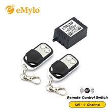 eMylo Universal RF 433Mhz DC 12V 1CH Wireless Remote Control Light Switch Black&White Transmitter Relay Receiver Switch 2024 - buy cheap