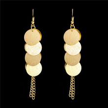 SHUANGR Bohemia Long Earrings Pendientes Mujer Jewelry Round Dangle Earrings For Women Gold Color Bijoux Fashion 2024 - buy cheap