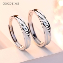 Fashion Simple 100% Real 925 Sterling Silver Rings Wedding Bridal Ring Couple Jewelry Adjustable Ring Valentine Gift Engraved 2024 - buy cheap