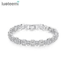 LUOTEEMI Exquisite Bracelet for Women Wedding Dating Luxury Two Types Geometric CZ Female Jewelry Pulseras Mujer Christmas Gift 2024 - buy cheap