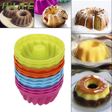 HILIFE Silicone Pudding Cupcake Muffin Donut Mold 12pcs Thread Shape Non-Stick Baking Jelly Mould 2024 - buy cheap