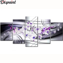 Dispaint 5pcs Full Square/Round Drill 5D DIY Diamond Painting "Orchid peony lily" Multi-picture Combination Embroidery 5D Gift 2024 - buy cheap