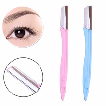 Portable Women Eyebrow Trimmer Makeup Trimmer Shaving Razor Blades Stainless Steel Eyebrow Hair Revomal Scraper Pink/Blue 2024 - buy cheap