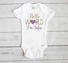 Body personalizado con nombre de HELLO WORLD para bebé, Pelele de una pieza para llevar a casa, camisa para bebé, fiesta de año nuevo 2024 - compra barato