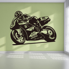 Large Motorcycle Motor Racer Wall Decal Boy Room Play Room Motorcycle Racing  Motor Bike Wall Sticker Bedroom Vinyl Home Deocr 2024 - buy cheap