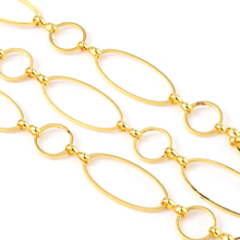 Latón Dorado cadenas hechas a mano para fabricación de joyería DIY, suministros para collar, 10mm de ancho, 10-25mm de largo, 1mm de espesor, 10 m/rollo 2024 - compra barato