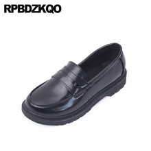 Winter Vintage Women Oxfords Shoes Ladies China Japanese School Footwear Slip On Black Fur Loafers Flats Chinese 2021 Round Toe 2024 - compre barato