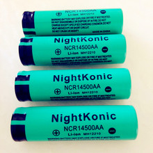 Nightkonic 4  PCS/LOT 14500  Rechargeable Battery   Li-ion 3.7V  Battery 2024 - buy cheap