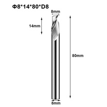 3pcs One Flute Aluminum Milling Cutter CNC End Mills Aluminum Alloy Copper Cutting 8MM Shank HSS Router Bit 8x14x80xD8 2024 - buy cheap