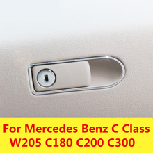 Caja de almacenamiento para piloto cubierta de tazón de mango Protector pegatina Interior cromada para Mercedes Benz C clase W205 C180 C200 C300 2024 - compra barato