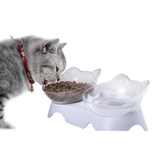 Cuenco transparente para gatos y perros pequeños, plato de comida antideslizante, alimentador de mascotas, cuenco de agua, suministros de Alimentación de Mascotas 2024 - compra barato