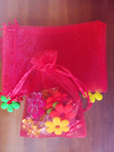 Bolsa de Organza de Rojo puro para exhibición de joyería, bolsa con cordón para pulsera/Collar, Mini bolsa de repuesto, 30x40cm, 500 Uds. 2024 - compra barato