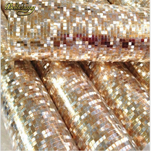 Beibehang papel de parede. Papel de parede mosaico de luxo com glitter, fundo de parede, folha de ouro, prata, cobertura de teto 2024 - compre barato