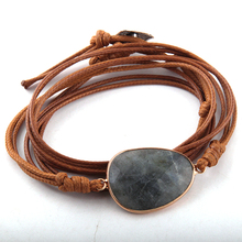 MOODPC Fashion Natural Stones Wrap Bracelet Handmade Long Friendship Bracelet 2024 - buy cheap