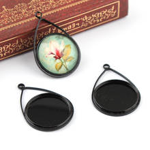 20mm 7pcs Bright Black Plated Copper  Cabochon  Settings Handmade Cabochon Bases Cameo Base Blank Tray Charms Pendant 2024 - buy cheap
