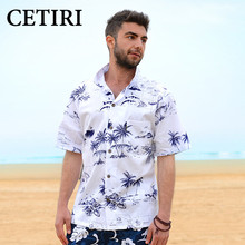 Мужская хлопковая рубашка в гавайском стиле, летняя пляжная одежда большого размера с короткими рукавами, модные классические рубашки для мужчин, Гавайские рубашки с принтом 2024 - купить недорого