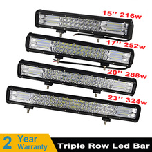 15" 17" 20" 23'' 324W 3-Row LED Light Bar Offroad Led Bar Combo Beam Led Work Light Bar for Truck SUV ATV 4x4 4WD 12v 24V 2024 - buy cheap