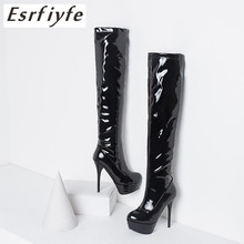 ESRFIYFE-Botas altas por encima de la rodilla para mujer, zapatos sexys de plataforma de tacón fino, 32-46 talla grande, otoño, 2021 2024 - compra barato