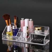 New Clear Acrylic Cosmetics Makeup Organizer Display Stand Durable Desk Nail Polish Lipstick Storage Box Desk Organizer Box 2024 - buy cheap