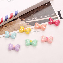 New 50pcs / pack 12 Mixed Colors Polka Dot Nail Art Resin Decoration Cute Bow Tie Free Shipping 23 * 11mm 2024 - buy cheap