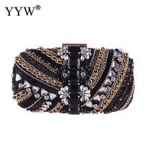 Elegant Women Clutch Bag With Chain Diamonds Rhinestone Crossbody Bags For Women 2019 Crystal Purse Female Vintage Clutches 2024 - buy cheap