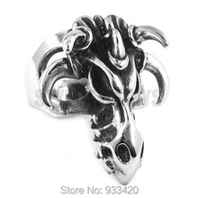 Кольцо с Буйволом Cool Bull, ювелирные изделия из нержавеющей стали, классическое панк яростное животное кольца мужские для байкеров, оптовая продажа 299B 2024 - купить недорого