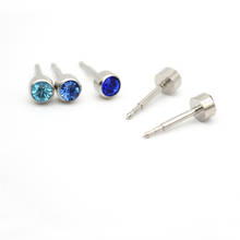 Crystal gem Surgical steel stud Piercing Gun earrings Cone Standard Ear Piercing 4mm wholesale 100pcs Clear Aqua Pink Blue 2024 - buy cheap