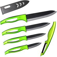 Super sharp cuchillo de cerámica set 6, 5, 4, 3 pulgadas + peeler moda 5 unids juego de cocina cuchillos de cerámica balde nuevas herramientas de cocina 2024 - compra barato