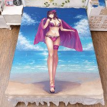 Anime FGO Fate/Grand Order Fate/EXTELLA scatachc-sábana de cama de fibra de leche y Manta de franela, colcha de verano de 150x200cm 2024 - compra barato