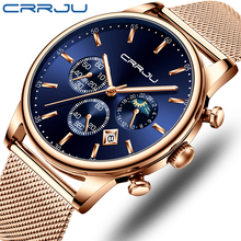 CRRJU мужские часы Reloj Hombre 2019 мужские s часы лучший бренд класса люкс кварцевые часы с большим циферблатом спортивные водонепроницаемые Relogio Masculino Saat 2024 - купить недорого