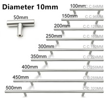 Ручка дверца кухонного шкафа из нержавеющей стали 50 мм-500 мм, ручка-ручка для шкафа Мебельная ручка для ящика шкафа 2024 - купить недорого