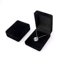 10 шт./лот, черная бархатная коробка для серег, прямоугольная коробка для ювелирных изделий, свадебное ожерелье, Подарочная коробка, витрина упаковочная коробка для ювелирных изделий 2024 - купить недорого