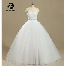 Vestido de noiva princesa, feito sob medida, branco/marfim, amor, apliques de renda, linha a, cristal, vestidos de noiva 2024 - compre barato