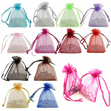 Bolsinhas para embalar jóias, 7x9 9x12 10x15 13x18cm, saquinhos de organza, sacolinhas personalizáveis, decoração de festa de casamento, bolsas para presentes 7z, 50 unidades 2024 - compre barato