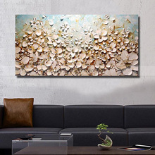 Hand Painted high quality 3d Palette Knife Flowers Oil Painting On Canvas Wall Pictures For Living Room Home Decoration Gift art 2024 - buy cheap