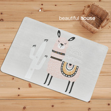 Bathroom Carpet Doorway Floor Antiskid Absorbent Cute Alpaca Printing Bath Mat Kitchen Carpet Rugs Doormat tapete banheiro 2024 - buy cheap