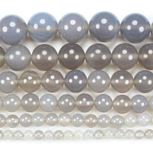 Ágatas cinza naturais contas redondas 4-14mm 15 polegadas, atacado para joias faça você mesmo frete grátis! 2024 - compre barato