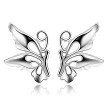 Summer New Arrival Fashion Fine Jewelry Silver Color Earrings Refinement the butterfly Charms Design Stud Earrings 2024 - buy cheap