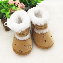 Baby 0-18 Months Prewalker Girls Winter Snow Boots Infant Solid Lace Up Shoes First Walker 2024 - compre barato