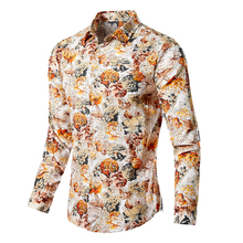 Men Streetwear Floral Shirts New Spring Autumn Long Sleeve Shirts Male Cotton Outwear Casual Slim Shirts Size 3XL 2024 - buy cheap